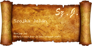 Szojka Jolán névjegykártya