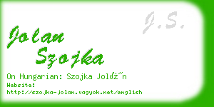 jolan szojka business card